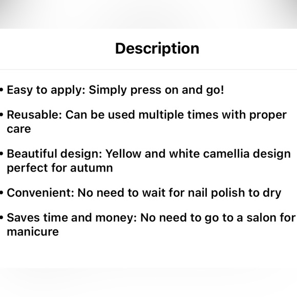 24 pcs Camellia Press On Nails. - Picture 3 of 3